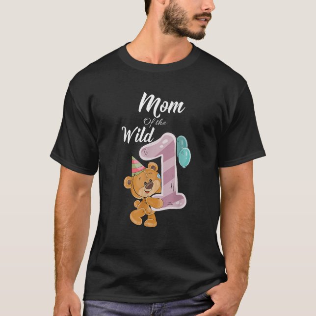 Teady Bear Mum Of The Wild One 1St Birthday Kids T-Shirt (Front)