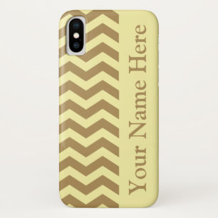 Teak Cream Neutral Chevrons iPhone X Case