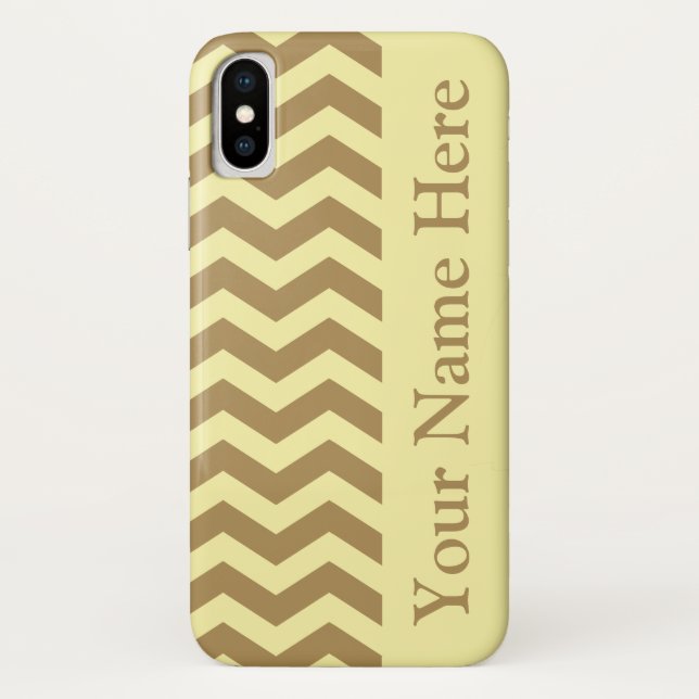Teak Cream Neutral Chevrons Case-Mate iPhone Case (Back)