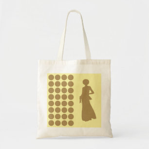 Teak Cream Neutral Dots Fashion Silhouette Tote Bag