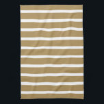 Teak Neutral Stripes Tea Towel<br><div class="desc">Horizontal stripe patterns in a warm neutral colour palette.</div>