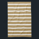 Teak Neutral Stripes Tea Towel<br><div class="desc">Horizontal stripe patterns in a warm neutral colour palette.</div>