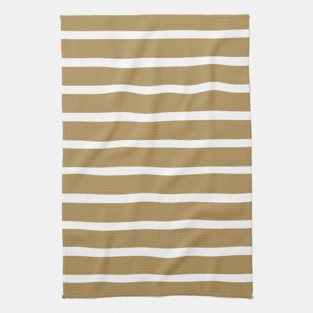 Teak Neutral Stripes Tea Towel (Vertical)