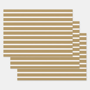 Teak Neutral Stripes Wrapping Paper Sheet