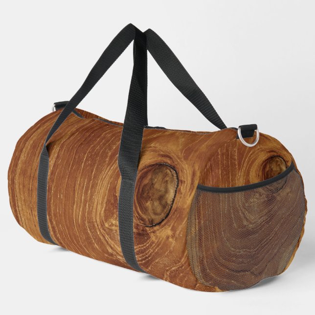 Teak Rustic Wood Grain Brown Nature Pattern Photo Duffle Bag (Right Corner)