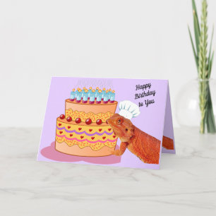 Teak the Beardie Wishes You A Happy Birthday  Card