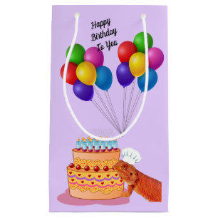 Teak the Beardie Wishes You A Happy Birthday  Small Gift Bag
