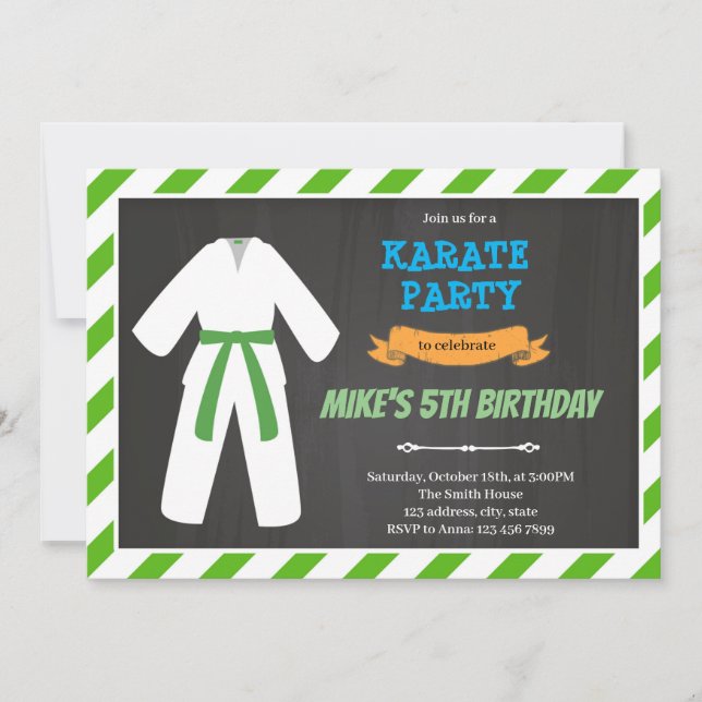 Teakwondo birthday theme Invitation (Front)