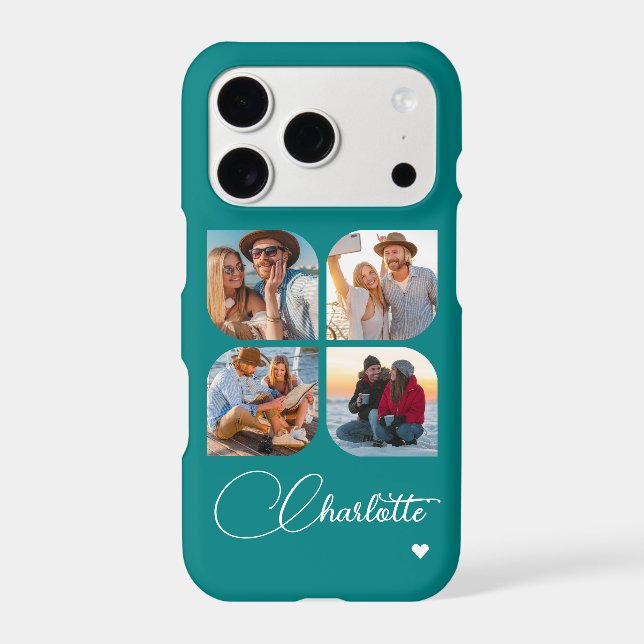 Teal 4 Photo Personalised Name (Back)