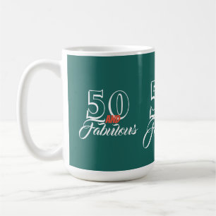 Teal 50 and Fabulous Birthday Party Coffee Mug