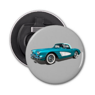 Teal 59 Corvette customisable background  Bottle Opener