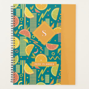 Teal 80’s Citrus Fruit Slices Planner