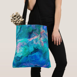 Teal Abalone Shell Painting  Tote Bag