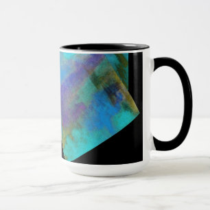 Teal Abstract Design Monogram Mug