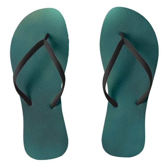 teal Abstract Flip Flops (Footbed)