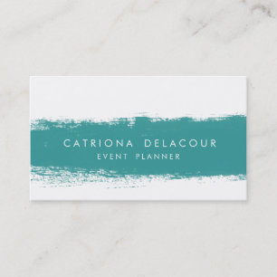 Teal Abstract Watercolor Splash Business Card