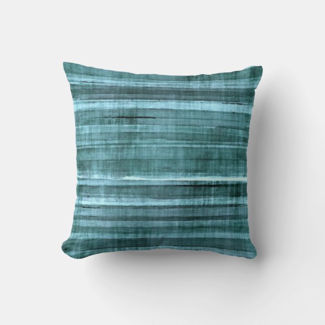 'Teal Accent' Abstract Art Pillow (Front)