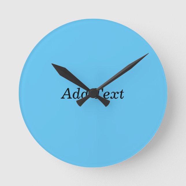 Teal Add Text Custom Template Round Clock (Front)