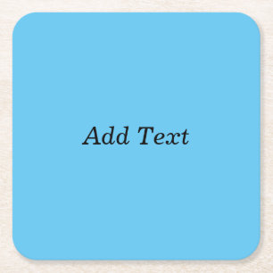 Teal Add Text Custom Template Square Paper Coaster