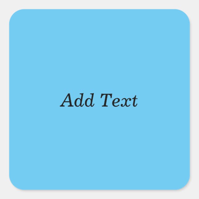 Teal Add Text Custom Template Square Sticker (Front)