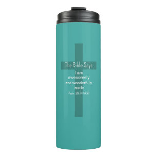 Teal Affirmation Encouragement Christian Thermal Tumbler