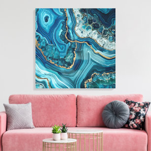 Teal Agate Canvas Art