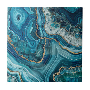 Teal Agate Ceramic Tile