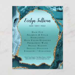 Teal Agate Faux Foil Flyer