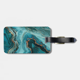 Teal Agate Luggage Tag