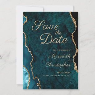 Teal Agate Photo Wedding Save the Date