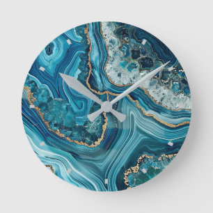 Teal Agate Wall Clock
