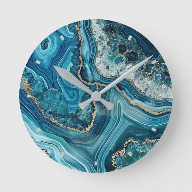 Teal Agate Wall Clock (Front)