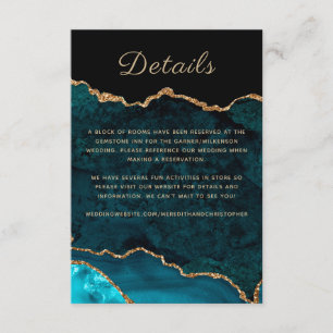 Teal Agate Wedding Details Enclosure
