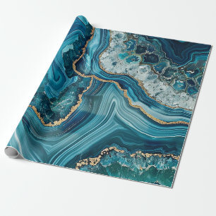 Teal Agate Wrapping Paper