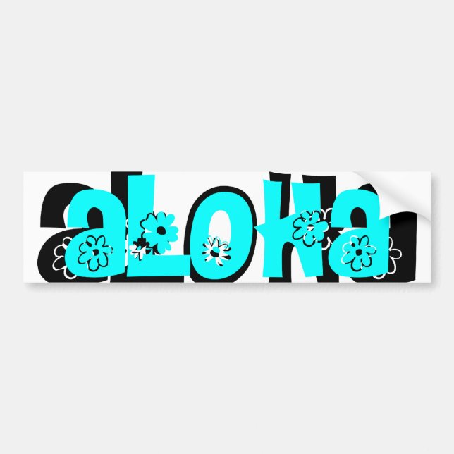 teal aloha bumper sticker (Front)