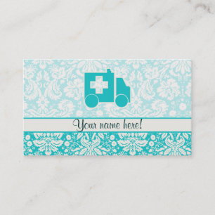Teal Ambulance Business Card