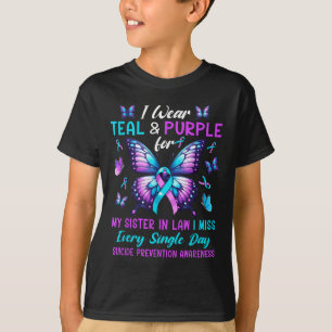 Teal & Purple For Sister In Law Suicide Preven T-Shirt