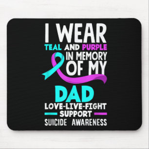 Teal & Purple In Memory Of My Dad Suicide Prev Mouse Mat