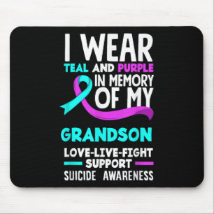 Teal & Purple In Memory Of My Grandson Suicide Mouse Mat