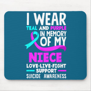 Teal & Purple In Memory Of My Niece Suicide Pr Mouse Mat