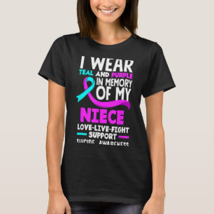 Teal & Purple In Memory Of My Niece Suicide Pr T-Shirt