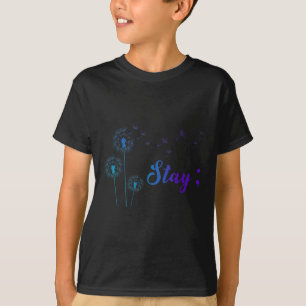 Teal &amp; Purple Ribbon Dandelion Suicide Prevent T-Shirt