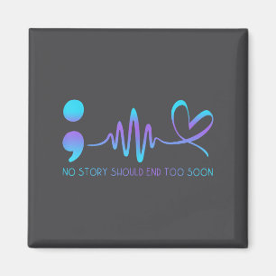Teal &amp; Purple Semicolon Suicide Prevention Awa Magnet