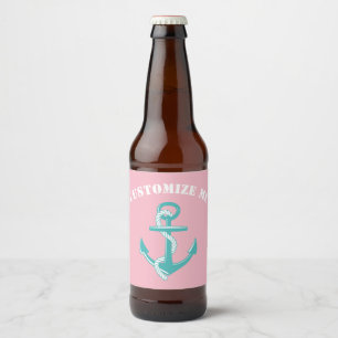 Teal Anchor Beer Bottle Label