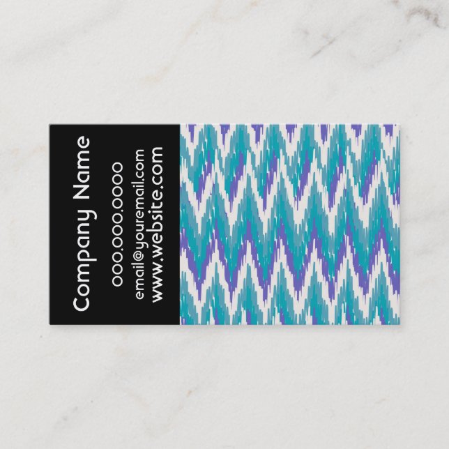Teal and Amethyst iKat ZigZag pattern Business Card (Front)