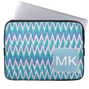 Teal and Amethyst iKat ZigZag pattern Laptop Sleeve