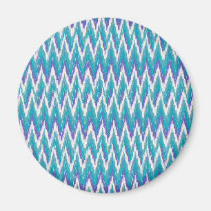 Teal and Amethyst iKat ZigZag pattern Magnet