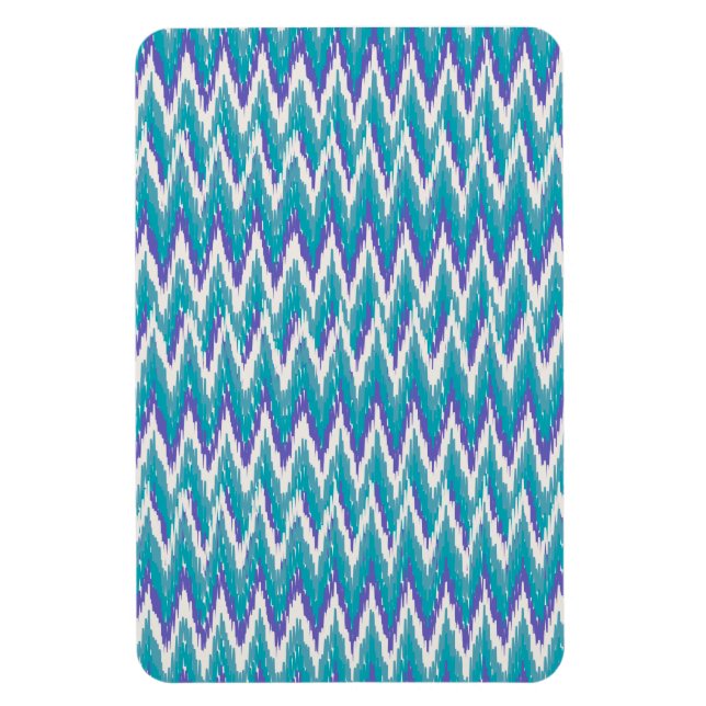 Teal and Amethyst iKat ZigZag pattern Magnet (Vertical)
