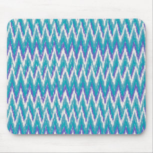 Teal and Amethyst iKat ZigZag pattern Mouse Mat