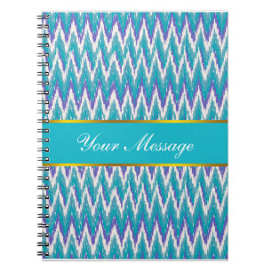 Teal and Amethyst iKat ZigZag pattern Notebook